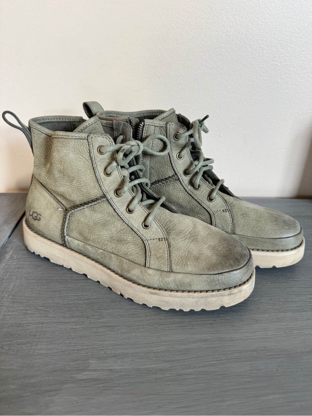 UGG Deconstructed Lace Up Hiker Boot Olive Green Size 9 1127991
